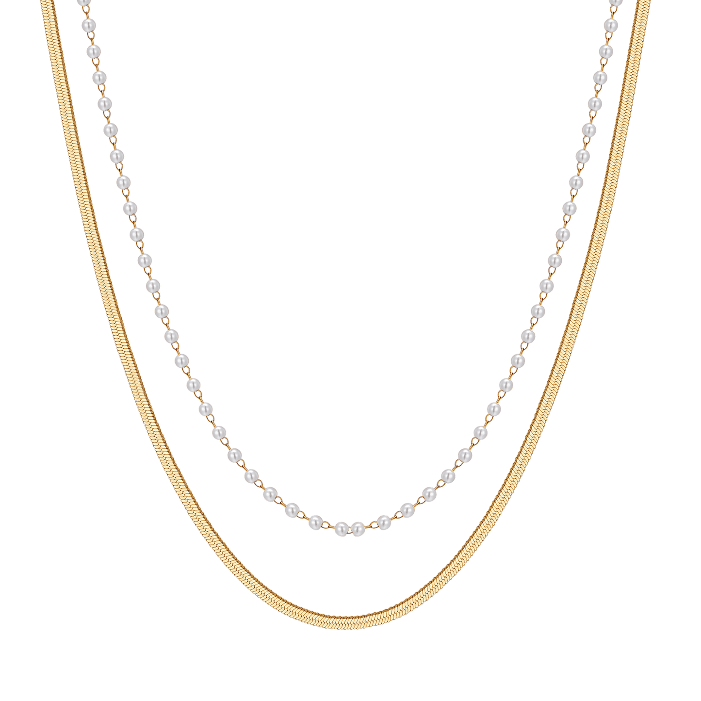 COLLANA DONNA IN ACCIAIO CON PERLE BIANCHE