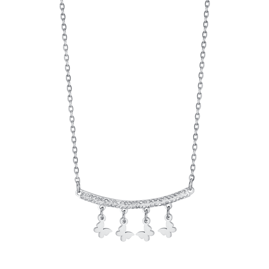 COLLANA DONNA IN ACCIAIO CON CIONDOLI FARFALLE
