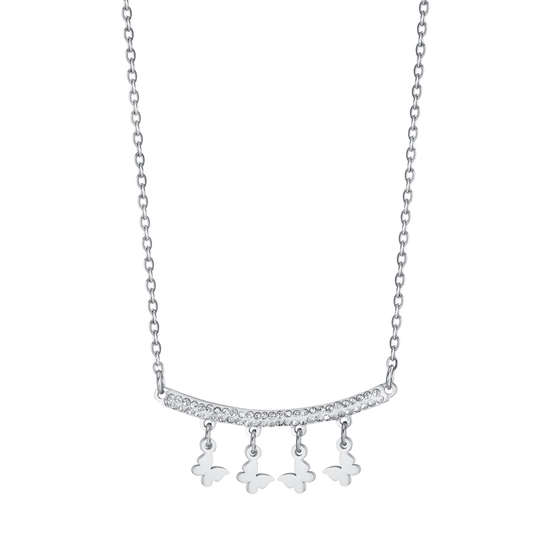 COLLANA DONNA IN ACCIAIO CON CIONDOLI FARFALLE