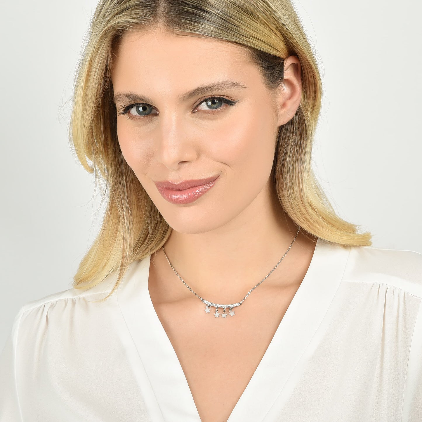 COLLANA DONNA IN ACCIAIO CON CIONDOLI STELLE