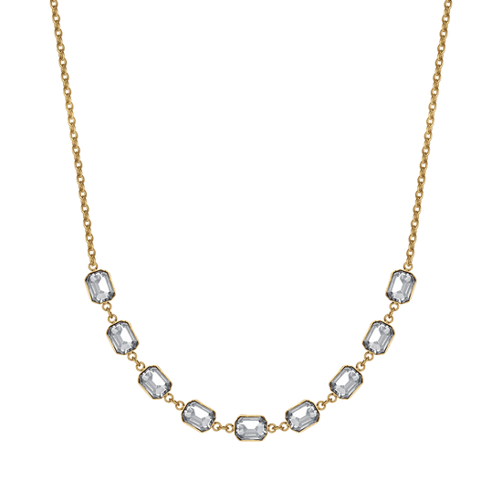 COLLANA DONNA IN ACCIAIO IP GOLD CON CRISTALLI BIANCHI