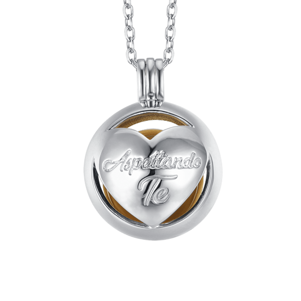 COLLANA CHIAMA ANGELI IN ACCIAIO CON CUORE