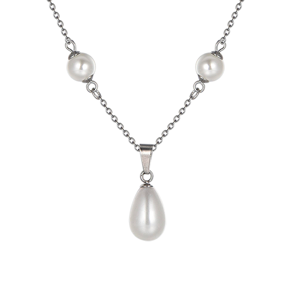 COLLANA DONNA IN ACCIAIO CON PERLE