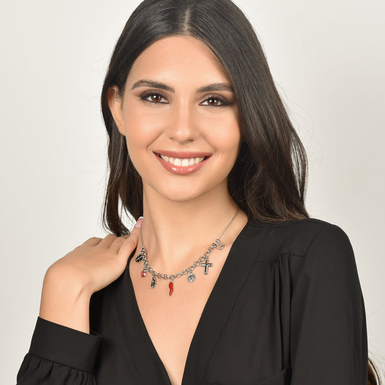 COLLANA DONNA IN ACCIAIO CON CHARMS