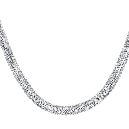 COLLANA TENNIS DONNA IN ACCIAIO CON CRISTALLI BIANCHI