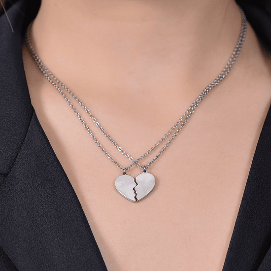 COLLANA COPPIA IN ACCIAIO CON CUORE