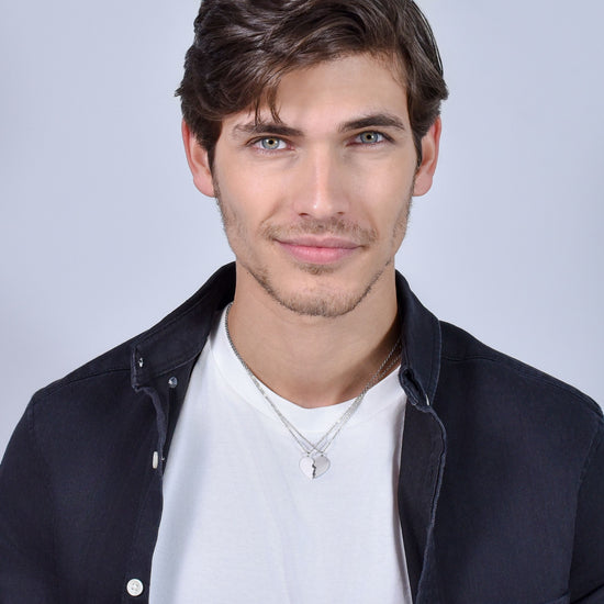 COLLANA COPPIA IN ACCIAIO CON CUORE