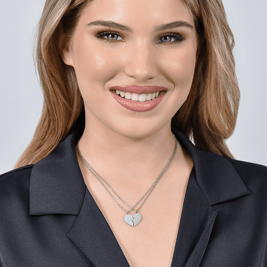 COLLANA COPPIA IN ACCIAIO CON CUORE