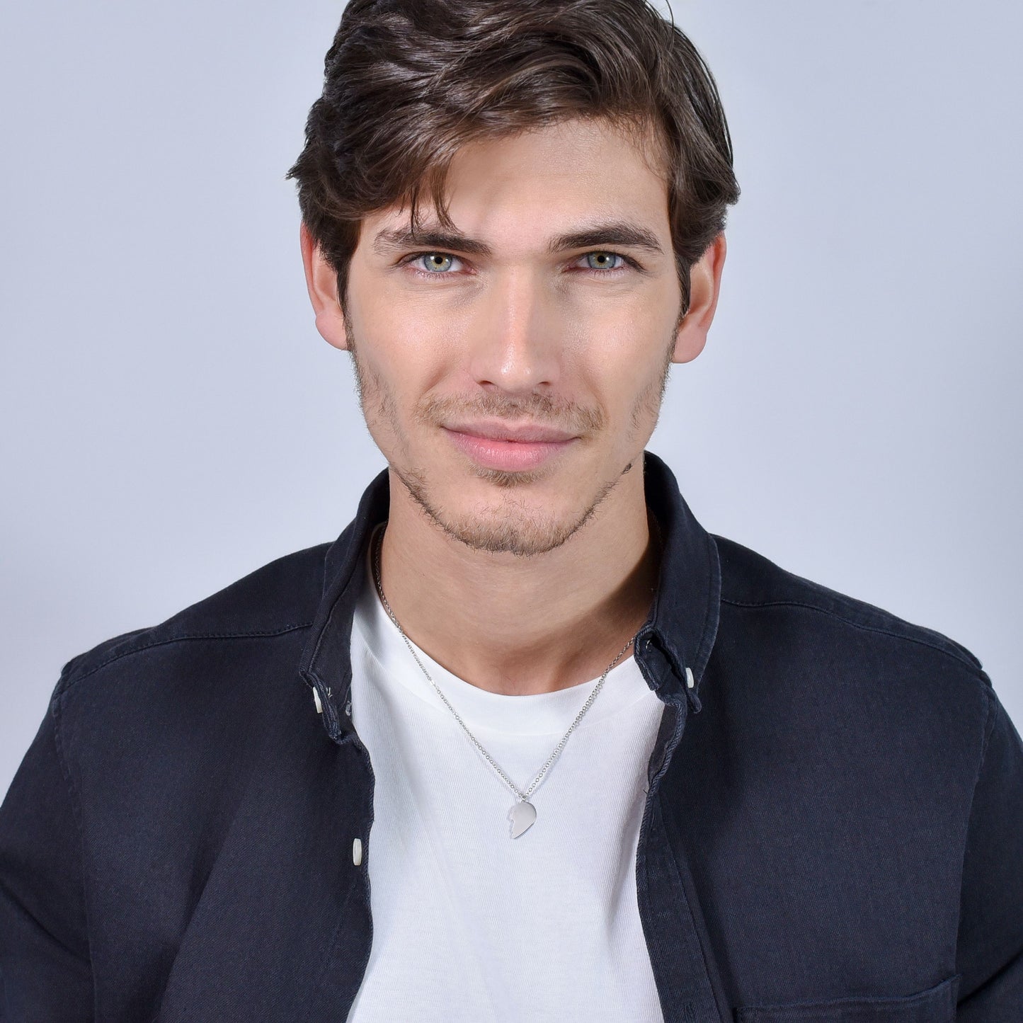 COLLANA COPPIA IN ACCIAIO CON CUORE