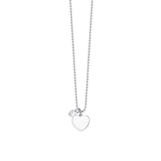 Collana Donna A Doppio Strato Con Ciondolo Cuore E Infinito, Pietra Portafortuna, Regalo San Valentino, Argento, Inciso "I Love You Forever"