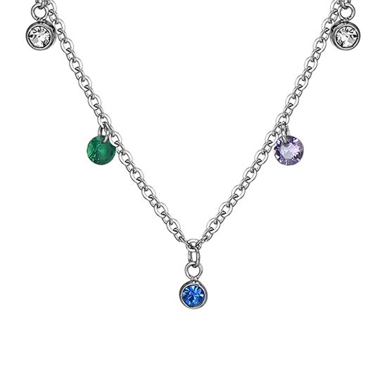 COLLANA DONNA IN ACCIAIO CRISTALLI MULTICOLOR