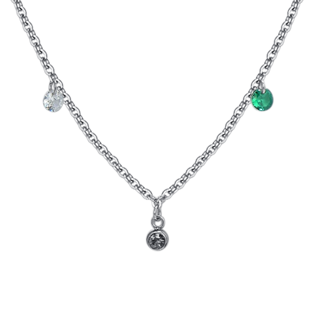 COLLANA DONNA IN ACCIAIO CRISTALLI MULTICOLOR