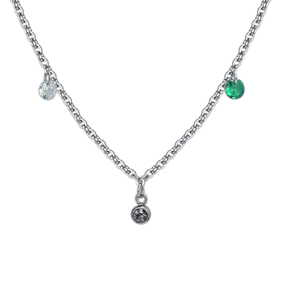 COLLANA DONNA IN ACCIAIO CRISTALLI MULTICOLOR