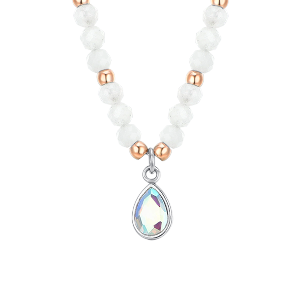 COLLANA DONNA IN ACCIAIO AGATA BIANCA