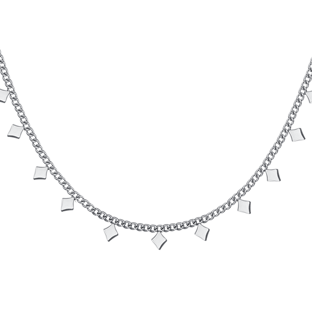 COLLANA DONNA IN ACCIAIO CON ROMBI