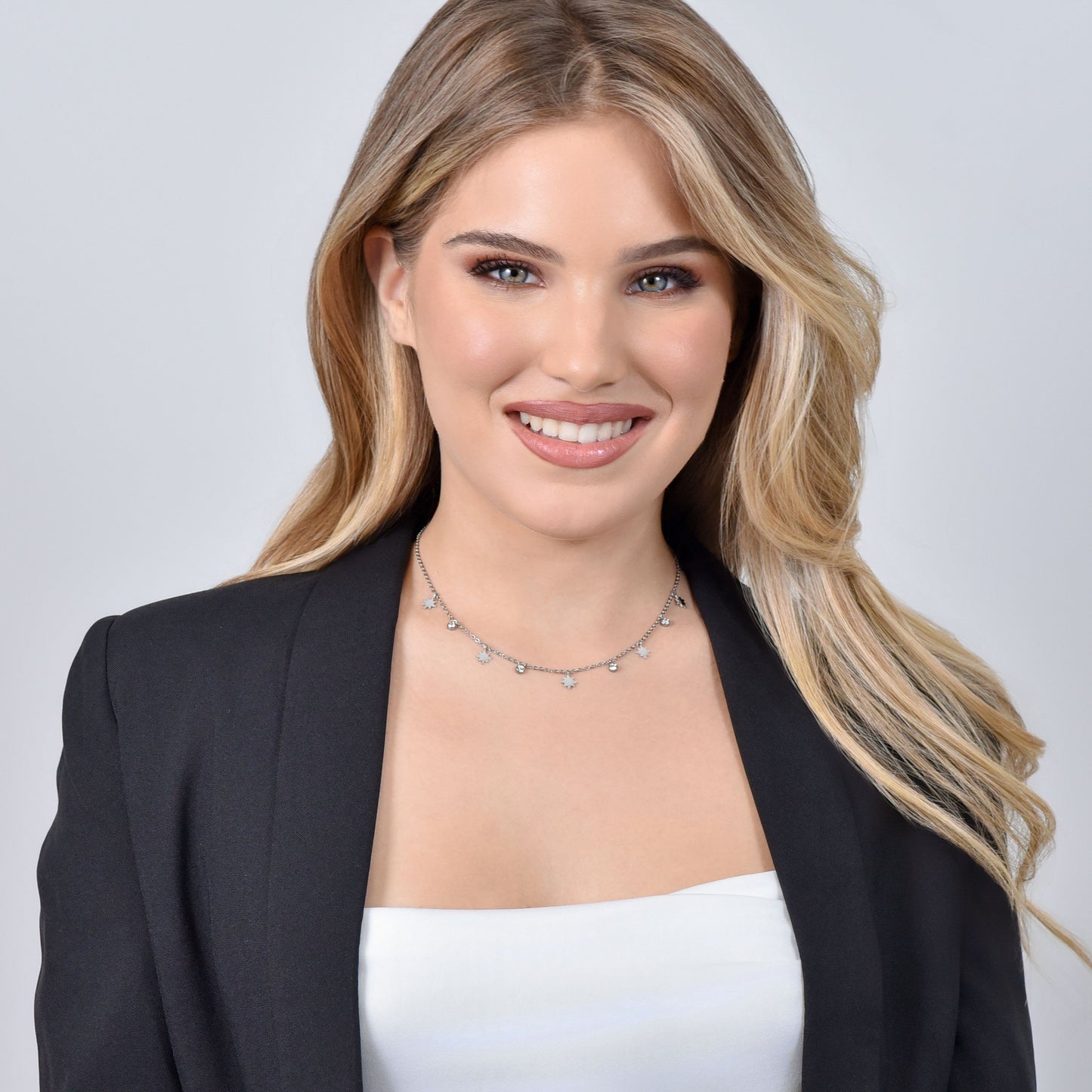 COLLANA DONNA IN ACCIAIO STELLA DI SISSI E CRISTALLI