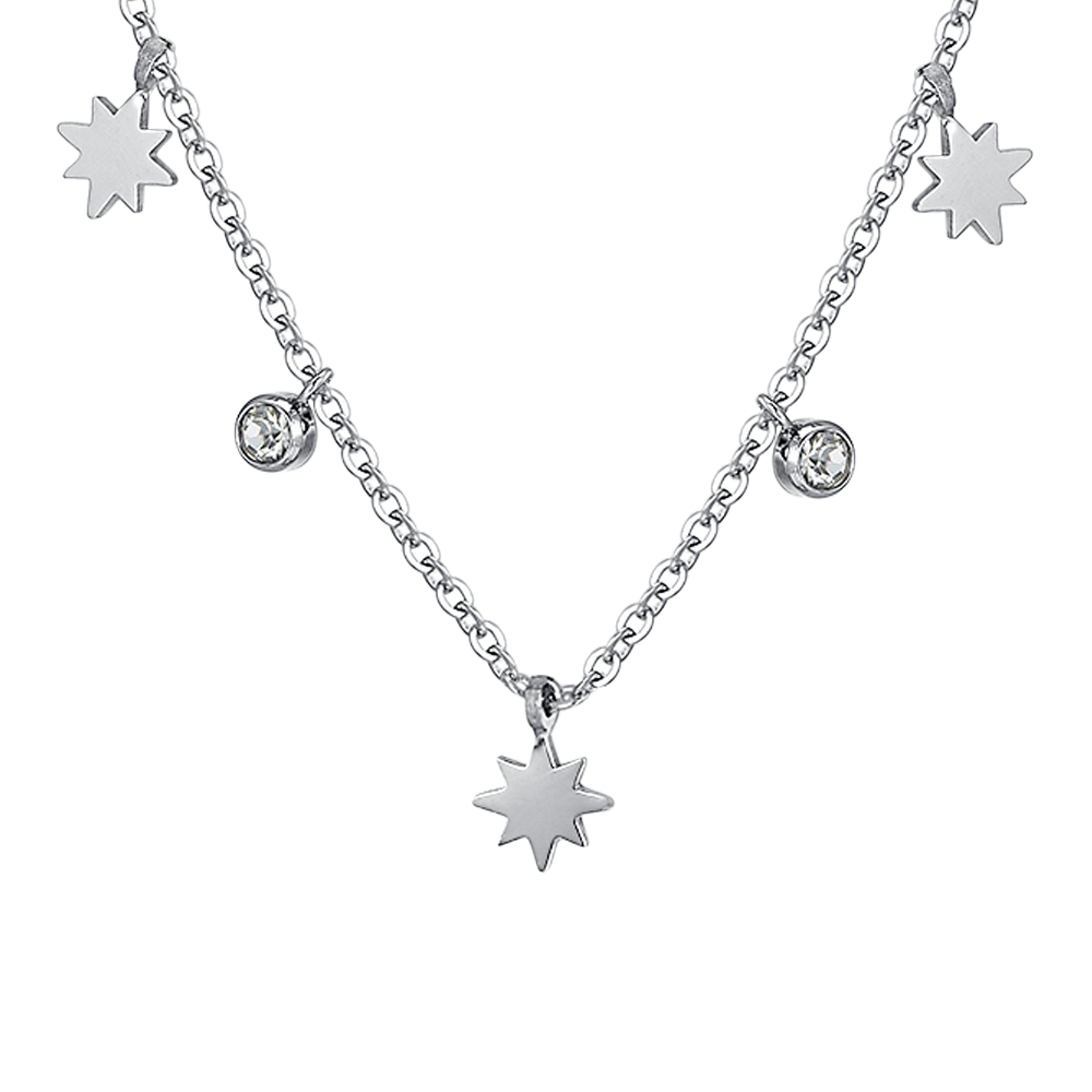 COLLANA DONNA IN ACCIAIO STELLA DI SISSI E CRISTALLI