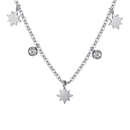 COLLANA DONNA IN ACCIAIO STELLA DI SISSI E CRISTALLI
