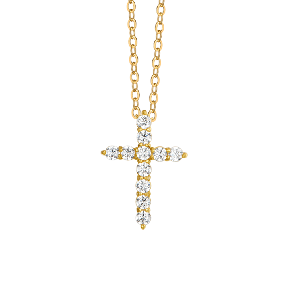 HANLI Crocifisso Croce Collana Argento 925 e Zirconi Cubici Uomo Donna