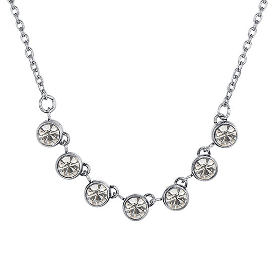 COLLANA DONNA IN ACCIAIO CRISTALLI BIANCHI