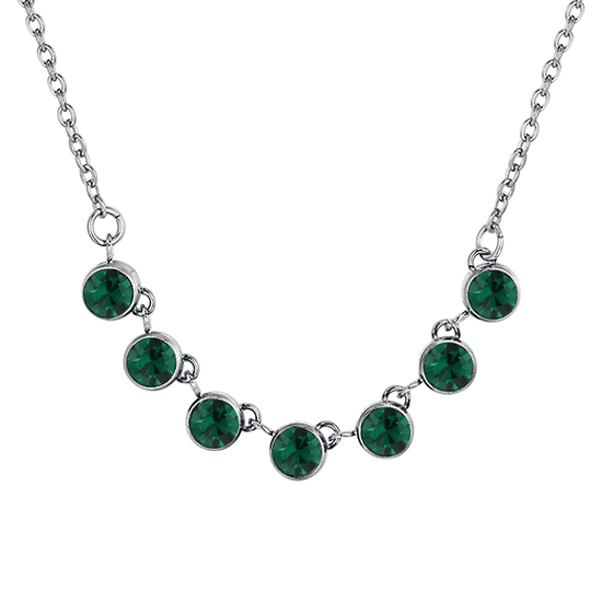 COLLANA DONNA IN ACCIAIO CRISTALLI VERDE