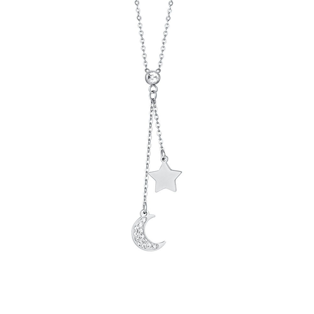 COLLANA DONNA IN ACCIAIO LUNA E STELLA