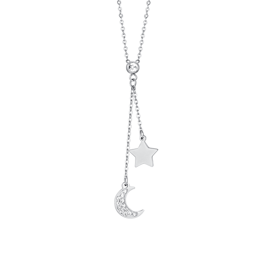COLLANA DONNA IN ACCIAIO LUNA E STELLA
