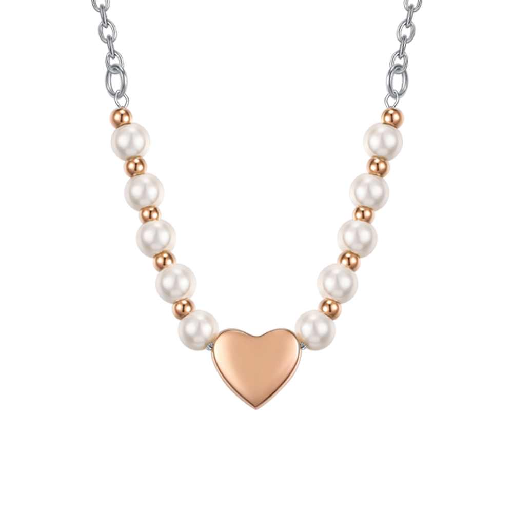 Collana Lunga In Acciaio Con Doppio Pendente A Cuore In Acciaio E P Effetto Pizzo Collana Lunga In Acciaio Con Doppio Pendente A Cuore In Acciaio E P Effetto Pizzo