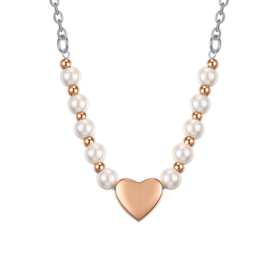 Collana Donna Guess Cuore In Acciaio Rose Gold Placcato Oro Rosa UBN28005