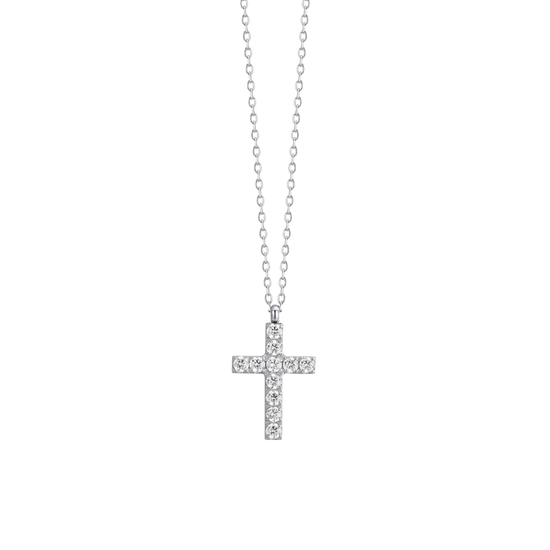 Collana Croce Grande in Argento 925 e Zirconi PNS200-CSP Collana Croce Grande in Argento 925 e Zirconi PNS200-CSP