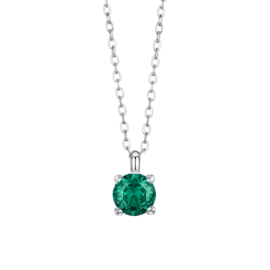 COLLANA DONNA IN ACCIAIO  ZIRCONE VERDE