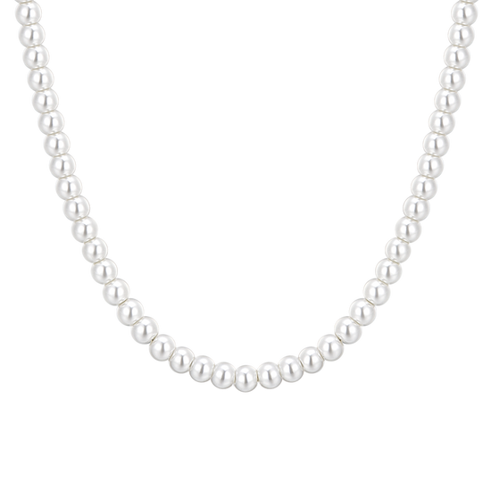 COLLANA DONNA IN ACCIAIO CON PERLE BIANCHE