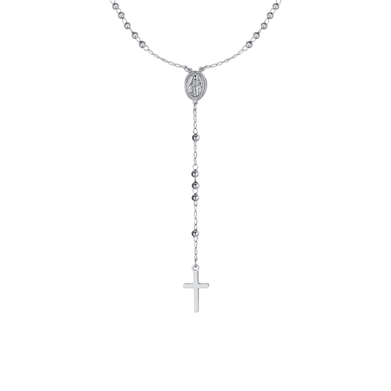 COLLANA DONNA ROSARIO  IN ACCIAIO