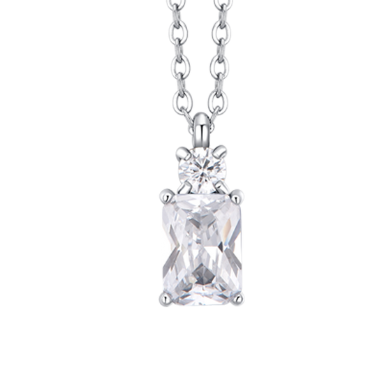 COLLANA DONNA IN ACCIAIO CON ZIRCONI BIANCHI