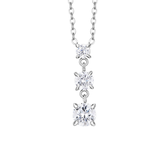 COLLANA DONNA IN ACCIAIO CON ZIRCONI BIANCHI