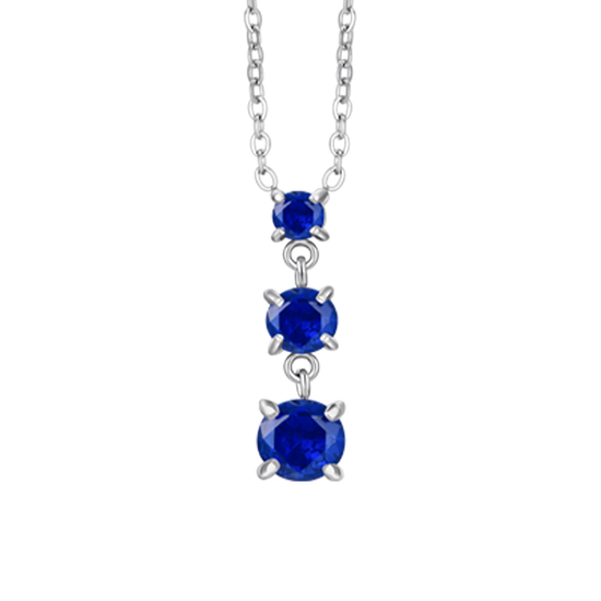 COLLANA DONNA IN ACCIAIO CON ZIRCONI BLU