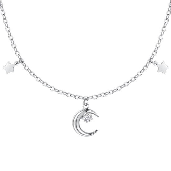 Sofia Milani Collana In Argento 925 Con Zircone E Ciondolo Luna: Eleganza Senza Tempo, Regalo Perfetto