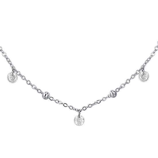 COLLANA DONNA IN ACCIAIO CON ZIRCONI BIANCHI