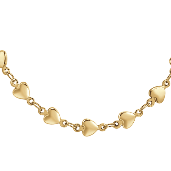 COLLANA DONNA IN ACCIAIO IP GOLD CON CUORI