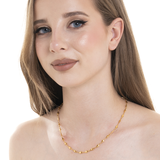 COLLANA DONNA IN ACCIAIO IP GOLD CON STELLE