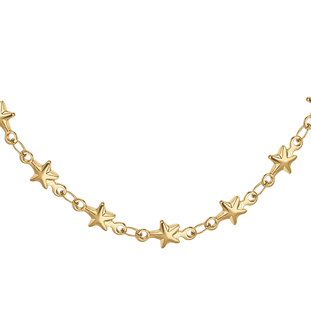 COLLANA DONNA IN ACCIAIO IP GOLD CON STELLE