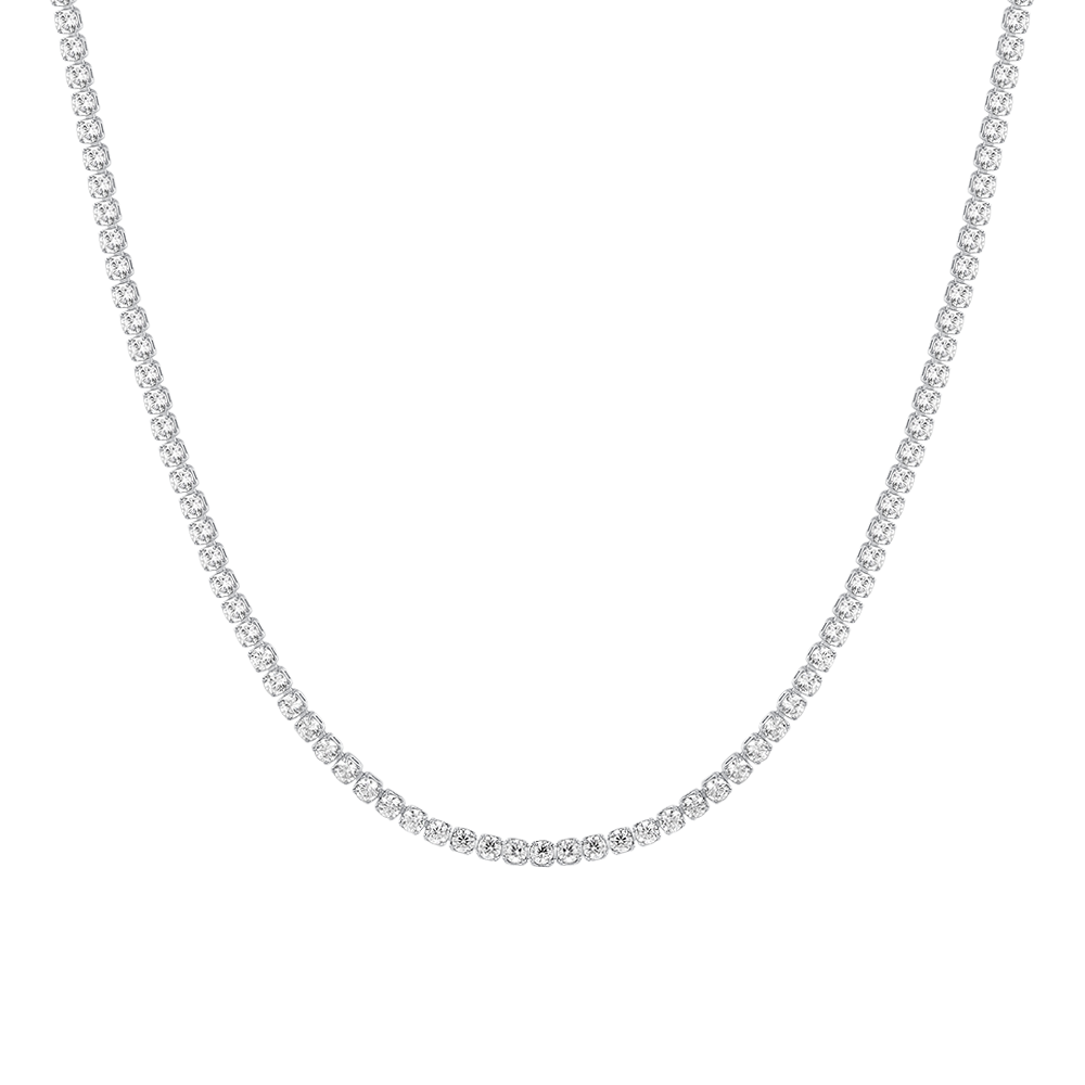 COLLANA TENNIS DONNA IN ACCIAIO CON ZIRCONI BIANCHI