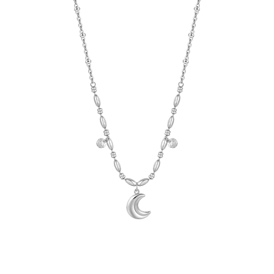 Collana in argento 925 con ciondolo croce con luna con zirconi 0162 Collana in argento 925 con ciondolo croce con luna con zirconi 0162