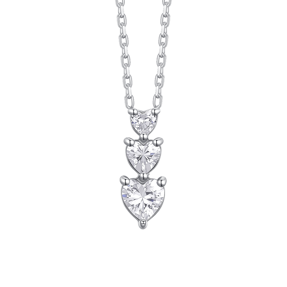 CARISSIMA Collana con Pendente da Donna, in Oro Bianco 9K