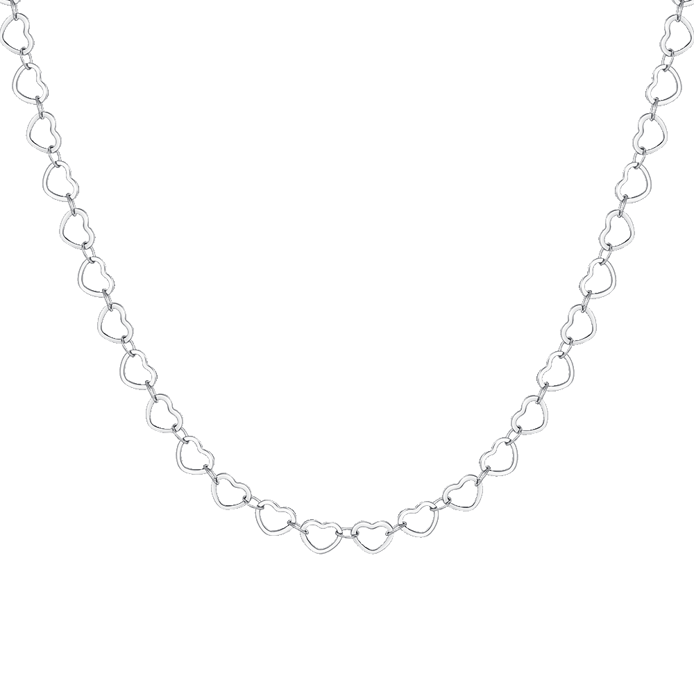 COLLANA DONNA IN ACCIAIO CON CUORI