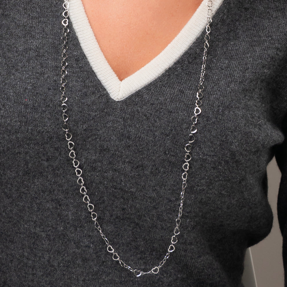 COLLANA DONNA IN ACCIAIO CON CUORI