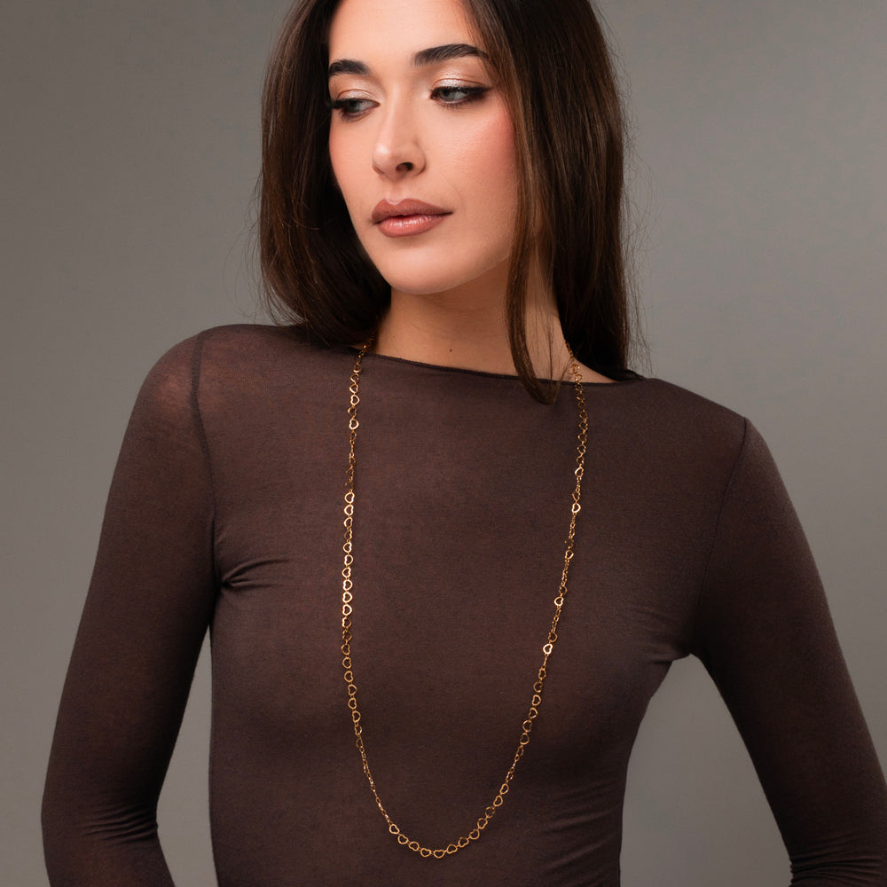 COLLANA DONNA IN ACCIAIO IP GOLD CON CUORI