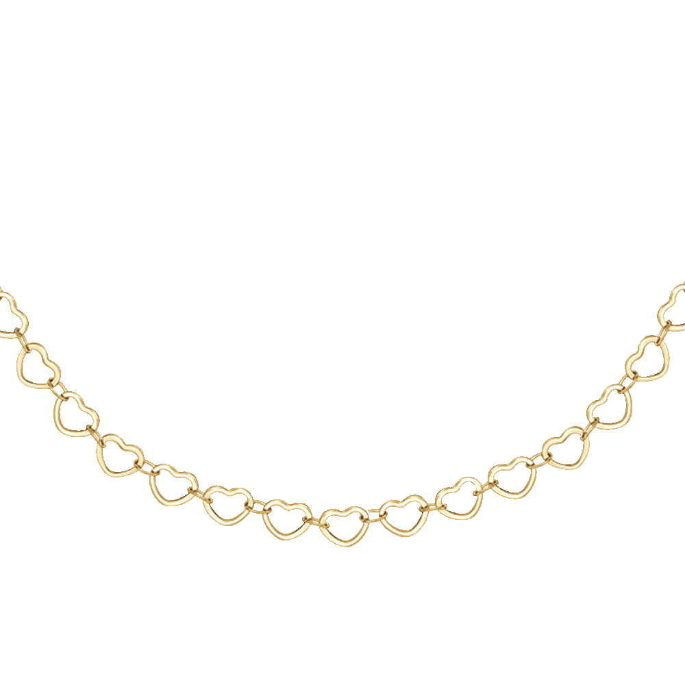 COLLANA DONNA IN ACCIAIO IP GOLD CON CUORI