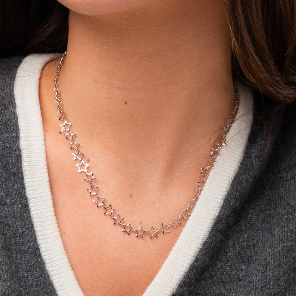 COLLANA DONNA IN ACCIAIO CON STELLE