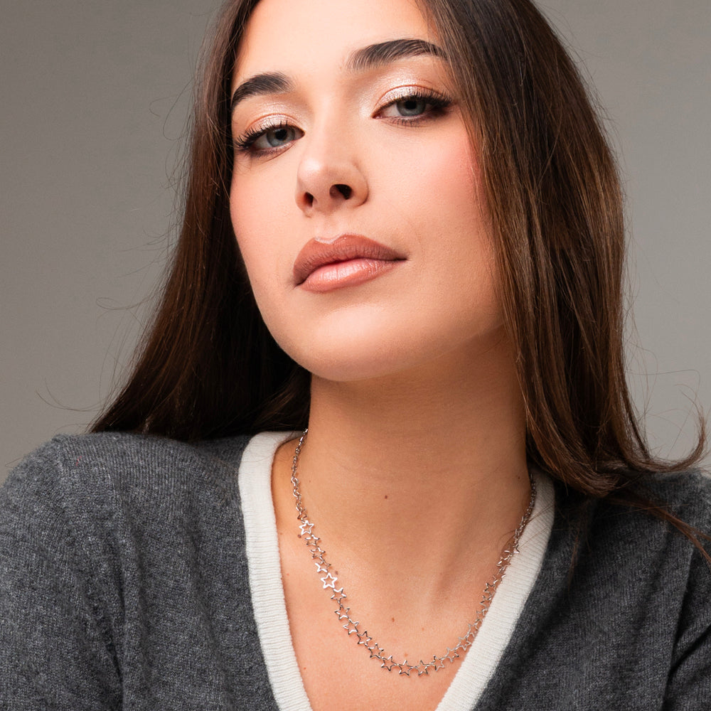 COLLANA DONNA IN ACCIAIO CON STELLE
